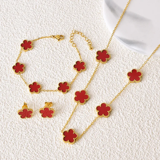 Parure Trèfle Rouge